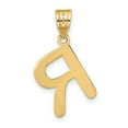 thumbnail image 3 of 14k Yellow Gold Slanted Design Bubble Letter R Initial Pendant, 3 of 4