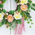 thumbnail image 3 of 26 Inch Spring Wreaths for Front Door, Seasonal Wreath, Large Peony Flower Summer Door Wreaths with Green Leaves, Artificial Decor Decorations for Outdoor, Indoors, Valentine, Wedding, 3 of 10