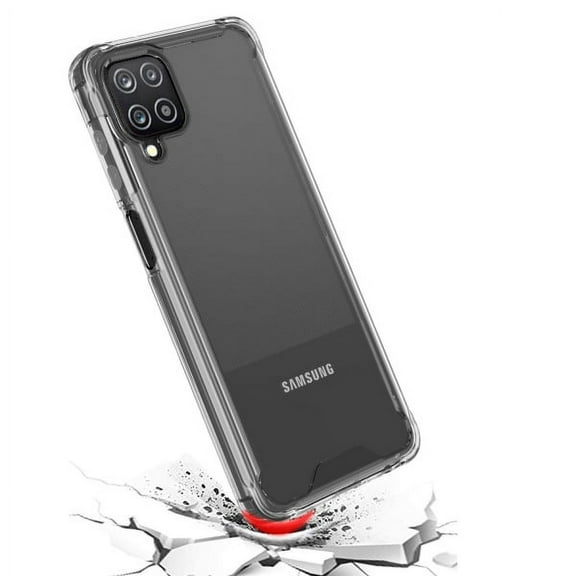 Phone Case for Samsung Galaxy A12 5G Premium Shockproof Hybrid Hard Bumper Gummy Rubber Silicone TPU Gel Shock Absorption Slim Transparent Clear Cover by Xpm [Clear]