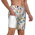 thumbnail image 3 of Balery Colorful Spots Mens Swim Trunks Swim Shorts for Men Quick Dry Inseam Beach Shorts with Compression Liner Pocket-XX-Large, 3 of 9
