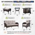 thumbnail image 2 of Gymojoy 7 Pieces Patio Furniture Set with Ottomans, Rattan Wicker Lounge Chairs with 43" Propane Gas Fire Pit Table Conversation Set, Beige, 2 of 10