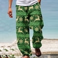 thumbnail image 1 of Puntoco Pantalones rectos con cintura elástica y estampado de moda informal de verano para hombre, 1 of 5