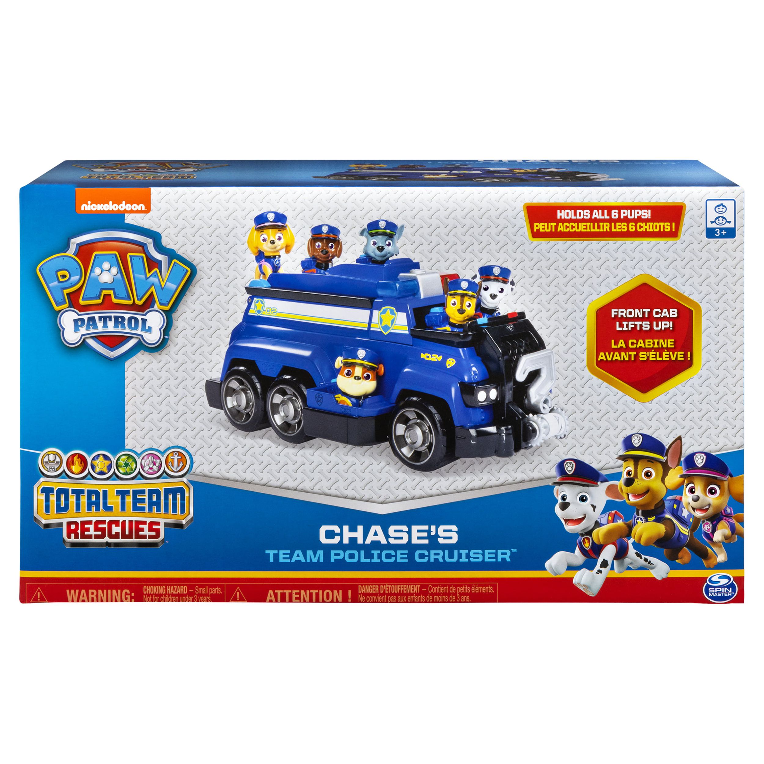 PAW Patrol, Chase’s Total Team Rescue Police Cruiser Vehicle with 6 Pups, for Kids Aged 3 and Up - image 2 of 3