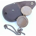 thumbnail image 2 of Engraved Compass Pocket Compass Brass Compass with Leather Carry Bag Scout Compass Eagle Scout Pirate Compass Camping Compass Gift Compass, 2 of 3