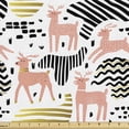 thumbnail image 1 of Woodsy Fabric by the Yard, Brush Strokes Stripes and Deer Silhouettes, Decorative Upholstery Fabric for Chairs & Home Accents, 2 Yards, Charcoal Grey Blush by Ambesonne, 1 of 4