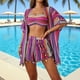 thumbnail image 1 of Xuyuer Women's Sun Protection Cover-Up Tassel Four-Piece Swimsuit Set,Beachwear for Swimming, Resort Vacations and Summer Holiday Essentials, 1 of 5