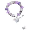 thumbnail image 2 of Delight Jewelry Silvertone Nurse's Prayer Heart - Healing Hand Purple Butterfly Bead Charm Bracelet, 7"+1" Extender, 2 of 5