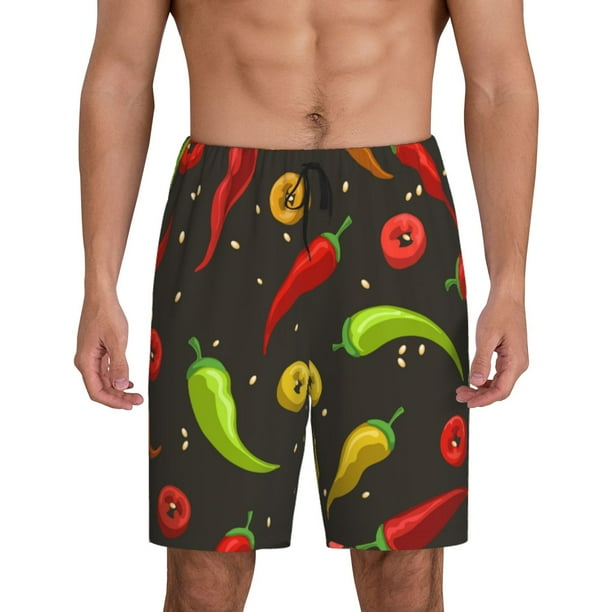 Fotbe Chili2 Pantalones Cortos de Pijama para Hombre, Ropa de Dormir, Pantalones de Pijama Cortos para Hombre-Small