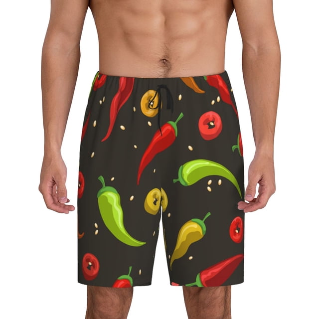 Fotbe Chili2 Pantalones Cortos de Pijama para Hombre, Ropa de Dormir, Pantalones de Pijama Cortos para Hombre-XX-Large