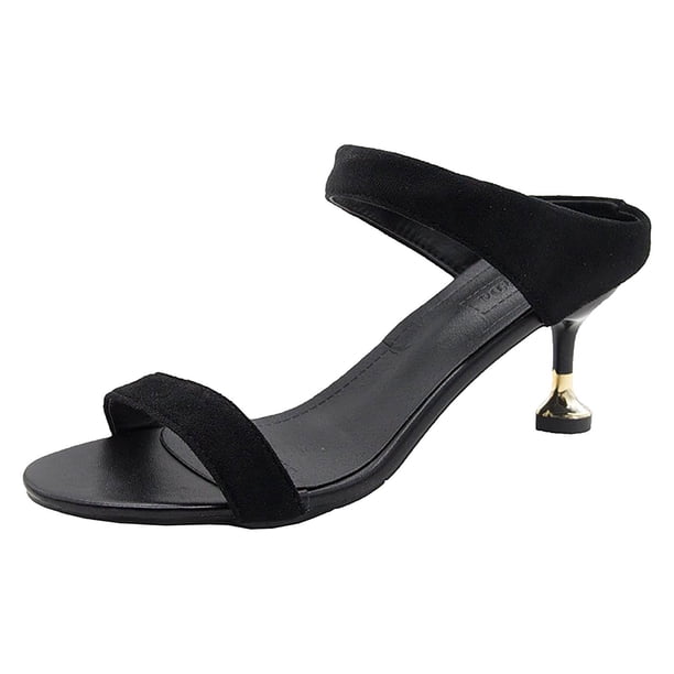 Amzcrzy Zapatos de mujer,Zapatos de mujer,Zapatillas de mujer, Sandalias elegantes de tacón alto con botones para mujer, de moda y de verano Sandalias Mujer Zapatillas De Casa