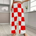 thumbnail image 2 of Small Red White Check Motorsport Race Flag Checkered Pajama Pants Loose Pajamas Female Breathable Home Trousers Leisure Sleeping Pants Large Size, 2 of 6