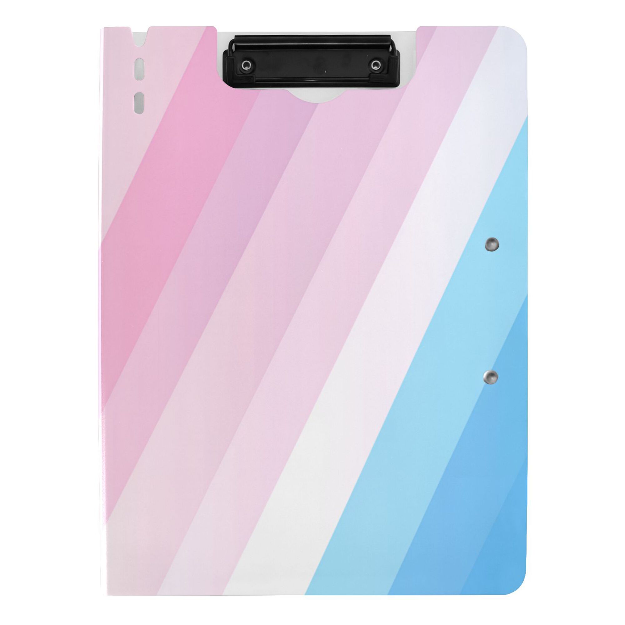 FORMRS A4 Clipboard Folder with Pen Holder Horizontal Foldable School Office Binder, Pink Gradient