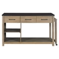 thumbnail image 6 of 60" Extendable Kitchen Island, Closet Island with Drawers and Shelves, Wood Kitchen Prep Table on Wheels with Power Outlets, Coffee Bar Table for Dining Room, Home Bar, 6 of 8