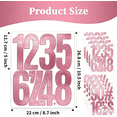 thumbnail image 2 of 5 Inch Vinyl Number Stickers,88 Pieces Self-Adhesive Large Numbers 0-9 and Punctuation Sticker for Mailbox,House Nummber,Inventory Classification and Marks,8 Sheets Glitter Pink, 2 of 7