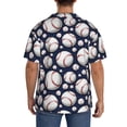 thumbnail image 5 of Cauagu Cute Basebal Men's Short Sleeve Button Down Hawaiian Shirt for Men Bowling Shirts Casual Summer Beach Shirt,3X-Large, 5 of 6