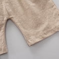 thumbnail image 5 of Ruyang Toddler Boy Summer Outfit Short Sleeve Stand Collar Shirt and Elastic Waist Shorts Breathable Casual Clothes 2 Piece, 5 of 6