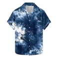 thumbnail image 2 of Pitauce Mens Button Down Hawaiian Shirt Tropical Print Beach Shirts Short Sleeve Lapel Tops Casual Loose Vacation Shirt, S-3XL, 2 of 5