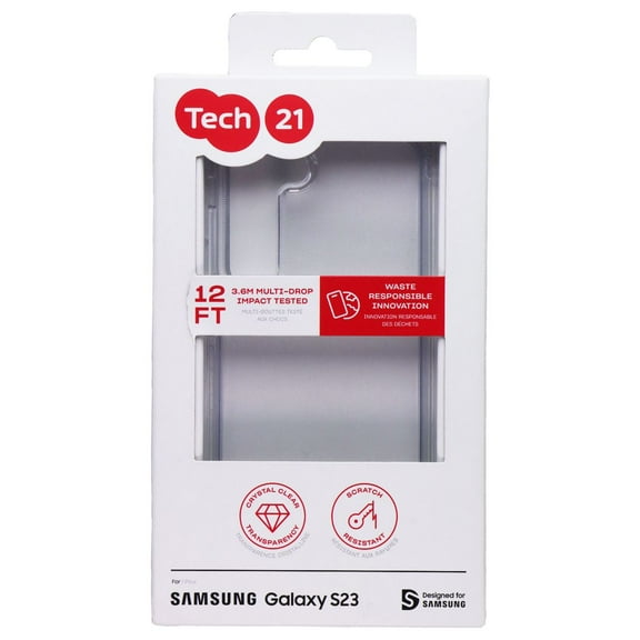 Tech21 Evo Clear For Samsung Galaxy S23 Anti Yellowing Scratch Resistant With 12ft Drop Protection Clear Phone Case