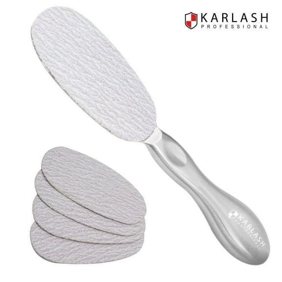 Karlash Reusable Stainless Steel Metal Pedicure File Kit for Callus Trimming and