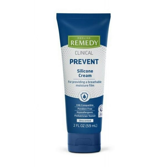 Medline Remedy Clinical Silicone Cream (2 oz), 24 Count, Unscented, Chapped, Sensitive Skin, Breathable, Incontinence Care, Soothing, Breathable Film, Moisturizing, Nourishing