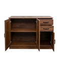 thumbnail image 6 of 43.3 Inch Walnut Wood Buffet Sideboard With 2 Doors, 1 Storage And Drawers - Entryway Console Finish Table, 6 of 7
