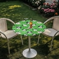 thumbnail image 3 of SEANATIVE 24 x 24 Inch Cocktail Table Cloths Set of 2 Spandex Stretch Round Table Covers Fitted Cocktail Table Topper Cap for Party Bar Pub Tables, St. Patrick's Day Clover Leaf Green Hat Dog, 3 of 7