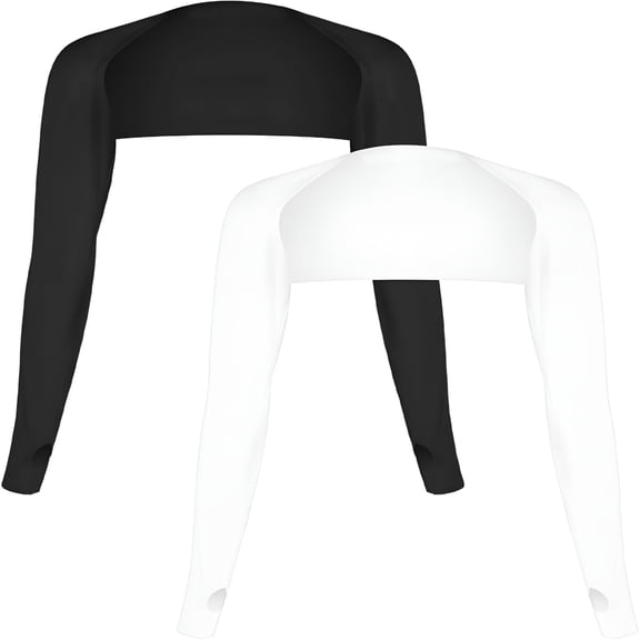 TELOLY 2Pcs Cooling Shawl Arm Sleeves Sun Sleeves for Women UV Protection Arm Sleeve with Finger Hole for Golfing