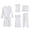 White, variant on Women's Sleepwear Set 5Pcs Satin Robes Silk Bathrobe 3/4 Sleeve Robes Soft Silky Sleepwear Blue M