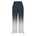 thumbnail image 5 of Loose Pants for Women, Audhol Women's and Fashionable Geometric Texture Wide Leg Beach Casual Pants Wide-Leg Trousers Navy L, 5 of 8