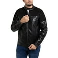 thumbnail image 5 of X RAY Jeans Mens Shiny PU Jacket with Faux Suede Detailing with Faux Shearling Lining, Black/Black, M, 5 of 9