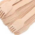 thumbnail image 3 of COMPUKAS 100Pcs Wooden Forks Beige -Friendly Lightweight for Parties Picnics Camping, 3 of 8