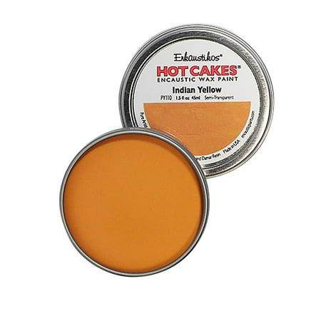 UPC: 0813043013582 | Enkaustikos Hot Cake Encaustic Wax Paint  1.5 oz. Tin  Indian Yellow