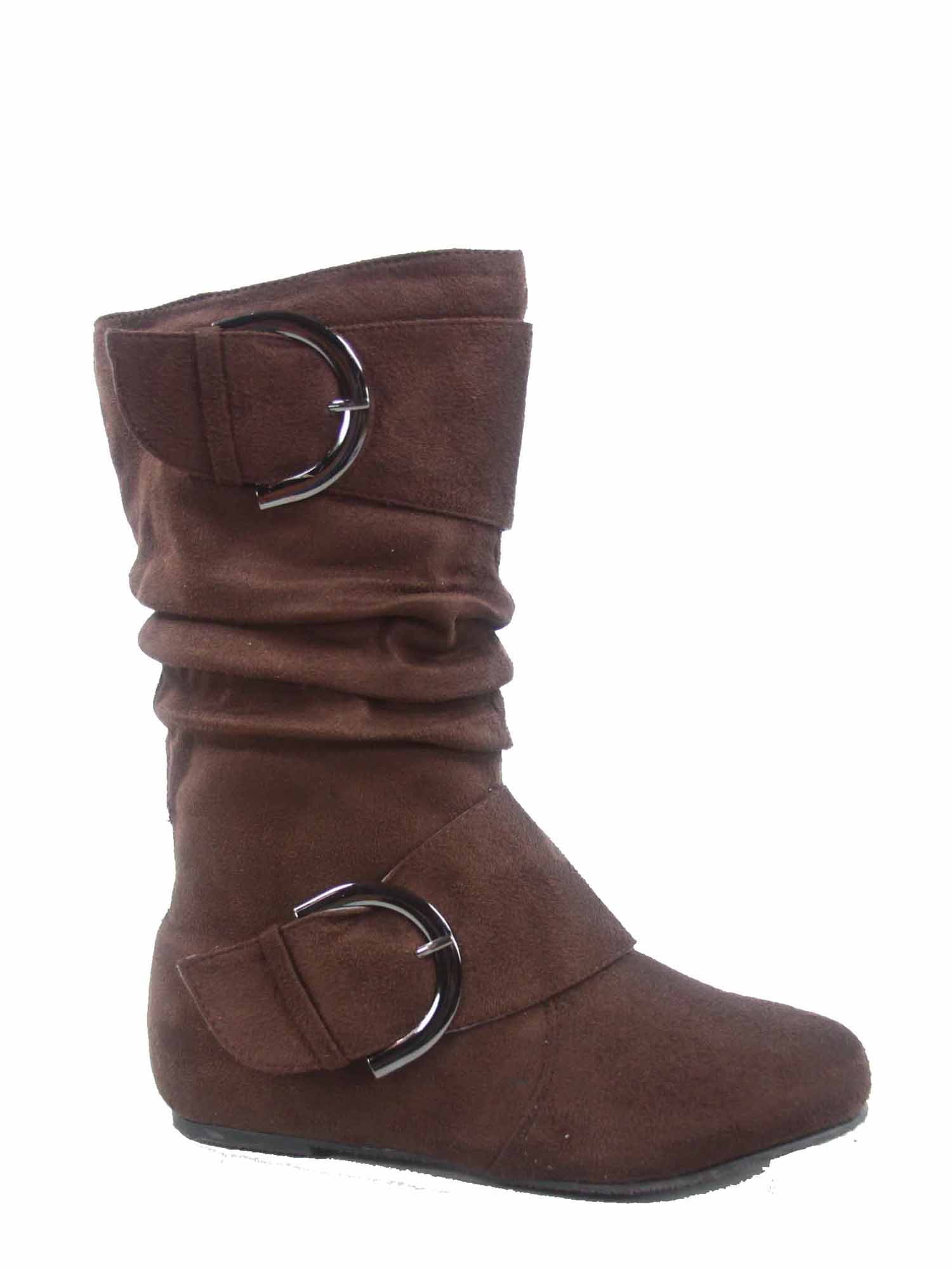Data- 80k Youth Girl's Kid's Zipper Flat Heel Round Toe Buckle Causal Boot  Shoes 