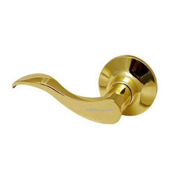 Constructor Prelude Dummy Left Lever Door Lock with Knob Handle Lockset, Polished Brass