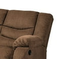 thumbnail image 4 of BenJara Tee 63 Inch Manual Recliner Loveseat, Cushioned, Chocolate Brown Chenille, 4 of 5