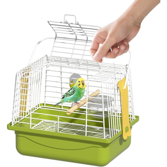 Small Bird cage,Travel Cage for Birds and Small Animals, Parakeet cage,Bird Carrier Travel cage,Bird Travel cage, jaulas para pájaros,Green,(Size:S,M,L) (S)