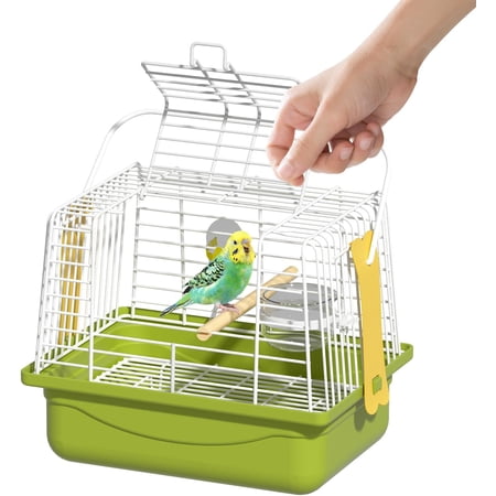 Small Bird cage,Travel Cage for Birds and Small Animals, Parakeet cage,Bird Carrier Travel cage,Bird Travel cage, jaulas para pájaros,Green,(Size:S,M,L) (S)