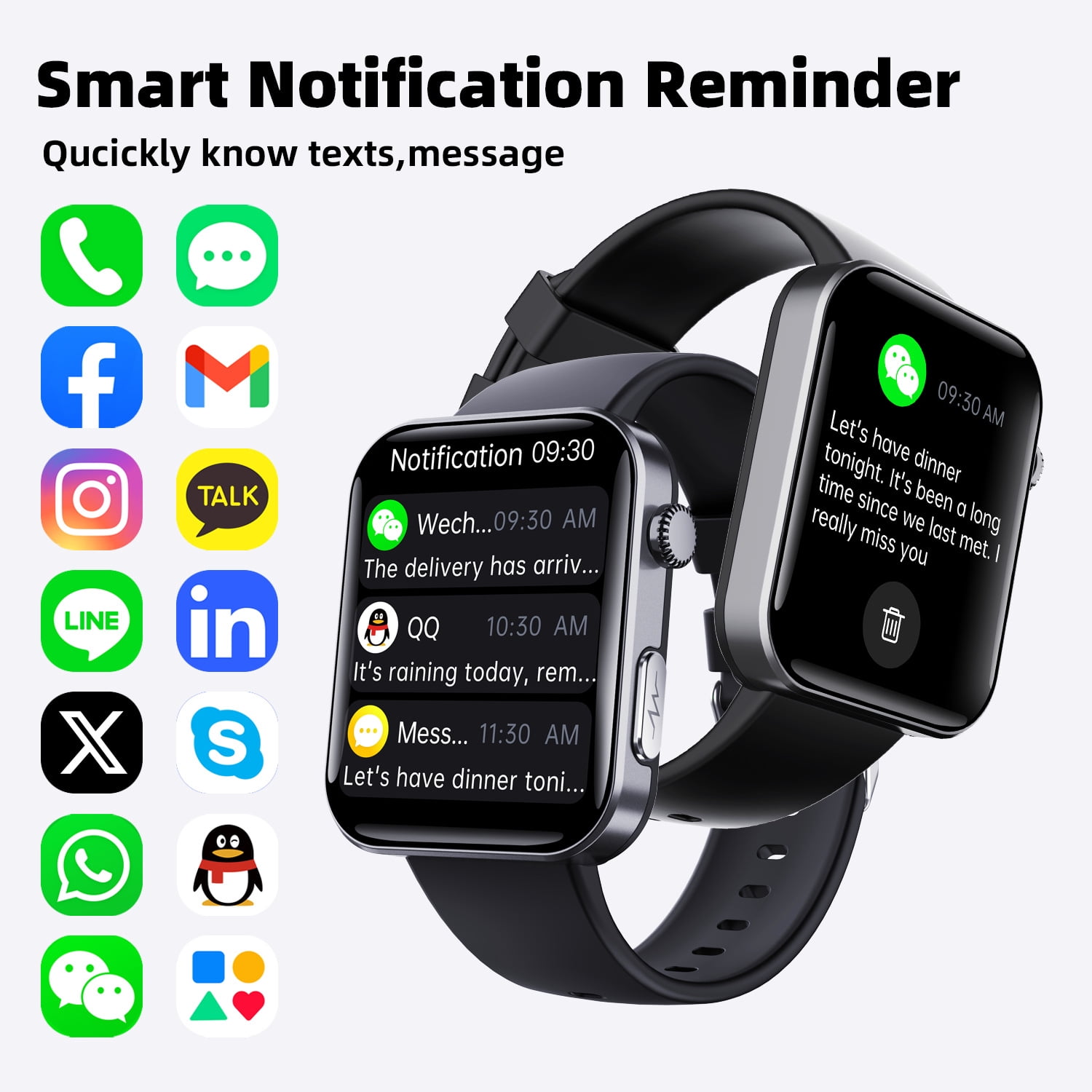 LAATIKUI F300 smart watch, Bluetooth GPS men and women sports outdoor waterproof mode, 2.1-inch fitness exercise tracker, call/smart reminder