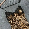 thumbnail image 4 of LIIPEE Women Sleepwear Sexy Deep V Leopard Print Imitation Silk Sexy Shorts Set Soft Pajamas, 4 of 5