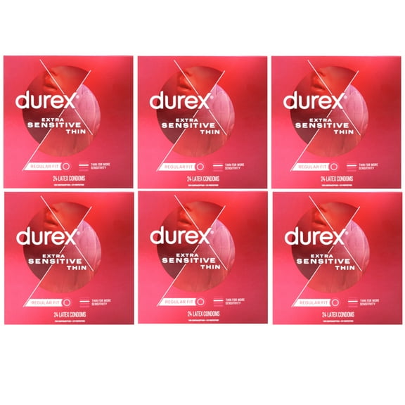 6 Pack - Extra Sensitive Ultra Thin Lubricated Condoms 24 ea