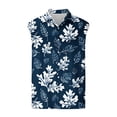 thumbnail image 3 of Tank Top for Men, Mens Printing Button Casual Turndown Collar Tank Top, 3 of 4