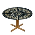 thumbnail image 3 of HAOXIT Compass Tablecloth, Compass Illustration with Lettering Nautical Themed Print, Round Table Cover for Dining Room Kitchen Decor, 3 of 8