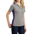 thumbnail image 4 of Mafoose Women's Heather Colorblock Contender Polo Vintage Heather/ Purple Large, 4 of 5