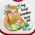 thumbnail image 4 of Inktastic My Great Grandma Loves Me Cute Sloth and Baby Boys or Girls Baby Bib, 4 of 4