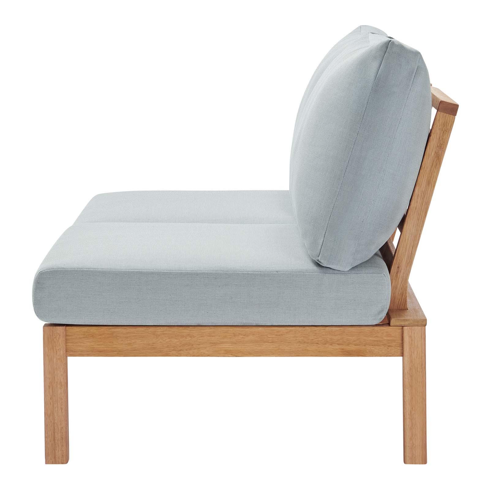 Modway Freeport Karri Wood Outdoor Patio Loveseat with Left-Facing Side End Table in Natural Light Blue - image 5 of 5