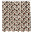 thumbnail image 3 of Ambesonne Skull Shower Curtain, Vintage Romantic Composition, 69"Wx70"L, Vermilion and Beige, 3 of 3