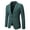 Green, variant on Men's Long Sleeve V-Neck Blazer Notch Lapel Mid-Length Jacket Solid Color Comfy Autumn And Winter Personality Suit Jacket
