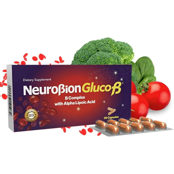 Neurobion Gluco B con Acido Alfa Lipoico Dietary Supplement B Complex with Alpha Lipoic Acid, Complejo B 30 Capsule