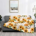 thumbnail image 3 of Vsdgher Sunflower 5 Pattern Fleece Throw Blanket, Horizontal Fleece Bedding Home Decor for Couch & Bed All Season Use -40"x30", 3 of 7