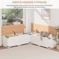 thumbnail image 3 of WARAYZ Farmhouse L-Shaped Breakfast Nook Bench, Corner Dining Bench with Hidden Storage, Arrow Pattern Design, Flip-Top Seats, 400 lbs Capacity, White, 3 of 9